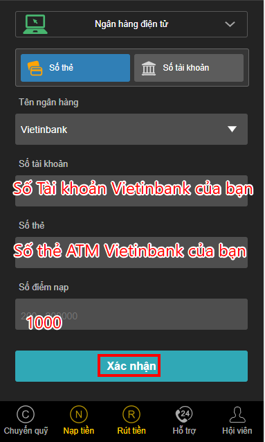 nạp tiền jss77 vietinbank